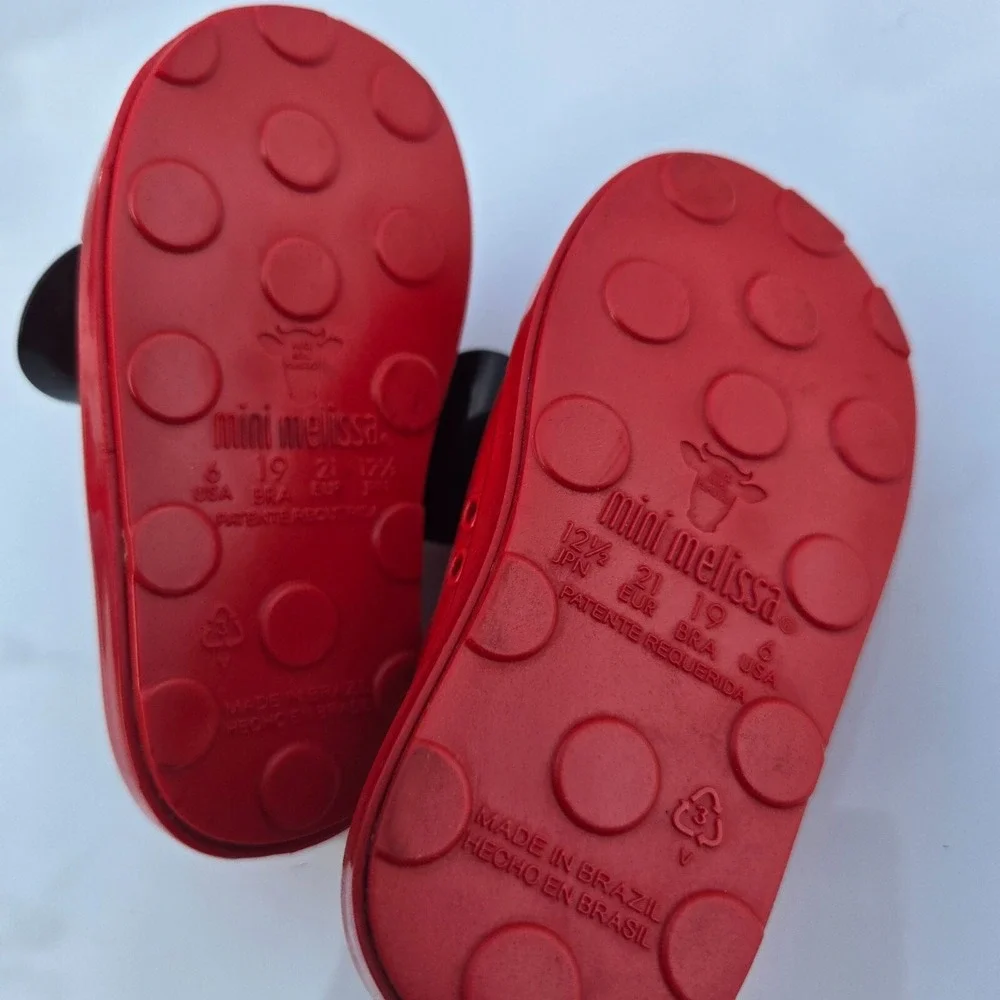 Mickey Mouse Jelly Shoes Girl Kid 3D Bowknot Loafer Minnie Mouse Rain Boot (US6)